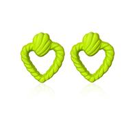 Chanaiqw Heart Hollow Out Stud Earrings for Women Romance Big Statement Earring Jewelry Idea Gifts for Mom Lover and Friends Candy Color, Resin, No Gemstone