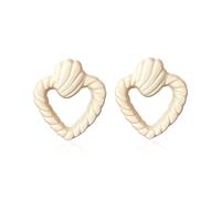 Chanaiqw Heart Hollow Out Stud Earrings for Women Romance Big Statement Earring Jewelry Idea Gifts for Mom Lover and Friends Candy Color, Resin, No Gemstone
