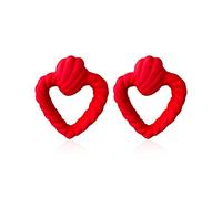 Chanaiqw Heart Hollow Out Stud Earrings for Women Romance Big Statement Earring Jewelry Idea Gifts for Mom Lover and Friends Candy Color, Resin, No Gemstone