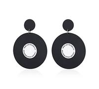 Chanaiqw Punk Old School Vinyl Records Dangle Earrings 1950 s Rock Roll Women's Vinyl Record Earrings for Retro 50 60s Disco Party Statement Jewelry, Acrylic, No Gemstone