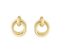 Chanaiqw Trendy Gold Knot Circle Earrings for Women Drop Dangle Statement Chunky Link Earring Jewelry, L, Metal, No Gemstone