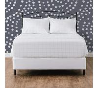 Chanasya 4-Piece Printed Queen Sheet Set - Ultra Soft Hand Drawn Square Line Print 1 Flat Sheet, 1 Fitted Sheet,2 Pillowcases - Wrinkle Fade Stain Resistant - Brushed Microfiber - White - Queen