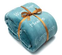 Chanasya Healing Warm Hugs Gift Throw Blanket - Sympathy Cancer Chemo Survivor Get Well Caring Gifts - Comfort Gift Blanket for Love Support Strength - Women Men Friend Grandpa - Turquoise
