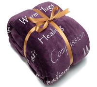Chanasya Healing Warm Hugs Gift Throw Blanket - Sympathy Gift Breast Cancer Chemo Survivor Get Well Caring Gifts - Comfort Purple Gift Blanket for Love Support Women Friend - Aubergine