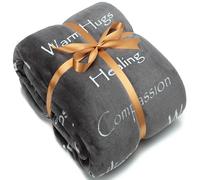 Chanasya Premium Sympathy Warm Hugs Gift Throw Blanket - Healing Gift Cancer Chemo Survivor Get Well Caring Gifts - Comfort Gift Blanket for Love Support Strength - Women Men Friend Grandpa - Gray