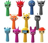 CHANCCI 12pcs S-prunki Cartoon Figures,Sprunki Action Figures,Sprunki Cartoon Characters,Sprunkis Wenda Statue,Colorful Toy Figures for Kids for any S-prunki Games fan Girls and Boys (A-12PCS)