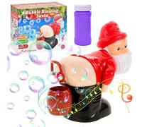 CHANCCI Christmas Bubble Machine,Funny Farting Santa Bubble Machine,Electric Blowing Bubble Toy with Music & Flashing Lights,Automatic Bubble Blower Machine Gifts for Christmas, Birthdays,Parties