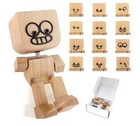 CHANCCI Shaking Wooden Man Figurine, Handmade Shaking Feet Wooden Doll with 12pcs Magnetic Base,Charming Little Woodens Figure That Sways, Handmade Wood Shake Auto Ornament for Travel,Commutes & Home