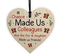 Chance Made Us Colleagues Gift Wood Heart Thank You Gift For Friend Friendship Gift