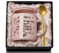 Chance Made Us Colleagues - Pink 14oz Marble Coffee Cup Mug, Office Farewell Gift for Coworker or Friend