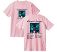 Chance The Rapper and We Back Tour Cotton T-Shirt Unisex Fashion Crewneck Short Sleeve Tee (L,Pink)