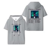 Chance The Rapper and We Back Tour Hooded T-Shirts Unisex Short Sleeve Tee Casual Fashion Clothes (4XL,Grey)