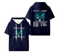 Chance The Rapper and We Back Tour Hooded T-Shirts Unisex Short Sleeve Tee Casual Fashion Clothes (XXS,Navy)