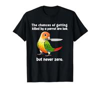 Chances of Getting Killed Parrot I Pineapple Conure T-Shirt, Men, Black, XX-Large
