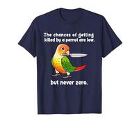 Chances of Getting Killed Parrot I Pineapple Conure T-Shirt, Men, Navy Blue, Small