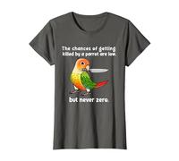 Chances of Getting Killed Parrot I Pineapple Conure T-Shirt, Women, Asphalt Grey, 3X-Large