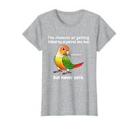 Chances of Getting Killed Parrot I Pineapple Conure T-Shirt, Women, Heather Grey, X-Large