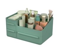 CHANCETSUI Makeup Organizer With Drawers, Countertop Organizer for Cosmetics, Vanity Holder for Lipstick, Brushes, Lotions, Eyeshadow, Nail Polish and Jewelry (Green)