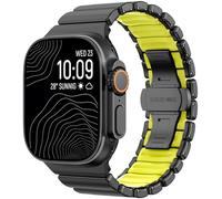 CHANCHY Titanium Strap Compatible with Apple Watch Ultra 3/2/1 49mm 46mm 45mm 44mm 42mm Luxury Titanium Silicone Strap Dual Layer Men iWatch Series 11 10 9 8 7 6 5 4 SE, B-Black-Green, 49mm/46mm/45mm