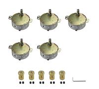 CHANCS 5PCS TYC-50 Synchron Motor Turntable Motor 60HZ 5-6RPM 220V With 7mm Flexible Coupling Connector Electric Motor Turntable Gear Box Motor for Turntable Electric Fireplace