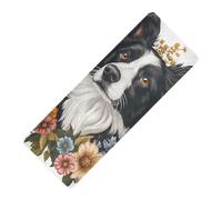 Chand Drawn Dog Face Floral printed yoga mat foldable Thick 1 mm for women non slip, with bag tapete para ejercicio 71x26 inches