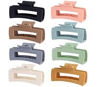 CHANDAT Flower Hair Clips 6 PCS Hawaiian Claw Clips for Vacation Hibiscus Hair Claw Clips Cute Large Hair Clips for Thick and Thin Hair Plumeria Hair Accessories for Women Girls - Colorful