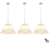 Chandelier 14" White Battery Operated Pendant Light Fixture, Indoor Wireless Dimmable Timeable Battery Run Hanging Pendant Light, Large Ceiling Light Chandelier Dining Table Living Room Bedroom Kitche