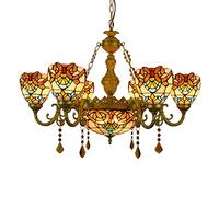 Chandelier 32 Inch 6 Arm Pendant Light Pendant Light Baroque Light Color Pendant Light Lobby Living Dining Bar Glass Pendant Light Inverted Ceiling Pendant Light
