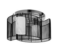 Chandelier, ?40x25H cm, Chrome/Fabric-Black