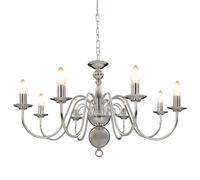 vidaXL Chandelier Classic Golden, 8 x E14 Bulb Bases, Metal Candle Style, Living/Dining Room