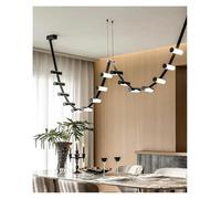 Chandelier, Advanced Feeling Line Leather Modern Chandelier Minimalist Designer Italian Restaurant Living Room Hotel Lobby Art Pendant Light