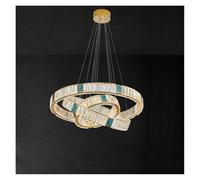 Chandelier, Art Deco Golden Silver Crystal Designer LED Hanging Lamps Chandelier Lighting Suspension Luminaire Lampen for Dinning Room(White Light,100 80 60cm)