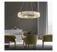 Chandelier, Art Deco Golden Silver Crystal Designer LED Hanging Lamps Chandelier Lighting Suspension Luminaire Lampen for Dinning Room(Neutral Light,50cm)