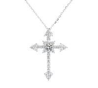 chandelier carat moissanite cross pendant necklace for women 100% d color diamond necklaces jewelry light