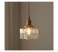 Chandelier Ceiling Lamp Wall Lamp Square Glass Pendant Light Ceiling Hanging Lamp with Hammered Lampshade in Bottle Shape Ceiling Lamp Single Island Lighting Fixture E27 Socket -B(battleship)