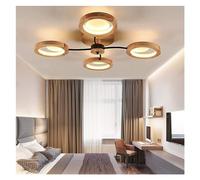 Chandelier Ceiling Light Led Wood Ceiling Lamp Large Living Room Chandelier Lamp Office Bedroom with Remote Control Decoration Kitchen Round Ceiling Lighting,6 Head