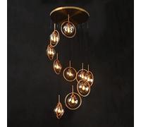 Chandelier Ceiling Light Modern Concise Glass Chandeliers,E14 Revolving Stairs Chandeliers,- - Long Chandeliers, Pendant Light