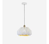 Chandelier Ceiling Light Modern White Hollow Iron Light Source Kitchen Island Living Room Exhibition Hall Restaurant Bar Study Single/38Cm