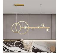 Chandelier Ceiling Light Nordic LED, 52W Dimmable Table, Transparent Glass Ball Hanging Lamp Height Adjustable Chandelier Modern Industrial Decor Lamp (Color : Gray) Friendship Years