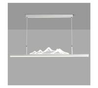 Chandelier Ceiling Lights Large Linear Brushedd Dimming Led Long Strip Light Kitchen Island Mountain Black White Hanging for Dining Room Living/Blanc/120Cm