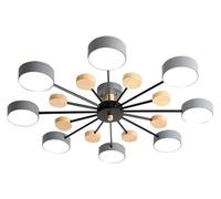 Chandelier Ceiling Lights Sputnik Chandelier Mid Century Ceiling 3 Light Fixture White Green Gray Wood Farmhouse Close to Ceiling Light Molecule round Lighting for Bedroom Dining Room Living