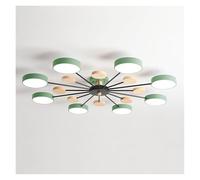 Chandelier Ceiling Lights Sputnik Chandelier Mid Century Ceiling 3 Light Fixture White Green Gray Wood Farmhouse Close to Ceiling Light Molecule round Lighting for Bedroom Dining Room Living
