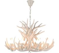Chandelier Chandelier, Chandelier Retro Brown White Resin Antler Chandelier Lighting 4/6/9 Arms Luxury V-intage Chandeliers for House Lighting Fixtures(White 9x3 arms)