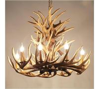 Chandelier Chandelier, Chandelier Retro Brown White Resin Antler Chandelier Lighting 4/6/9 Arms Luxury V-intage Chandeliers for House Lighting Fixtures(Brown 4x3 arms)