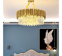 Chandelier Chandelier, Contemporary Crystal Chandelier Round Hanging Lamps 12 Lights Pendant Light Fixture Elegant Ceiling Light Fixture for Dinner Roomathroom Bedroom 29inch in Brass(21.5inch)