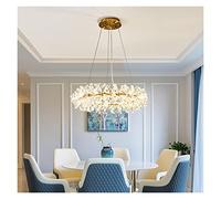 Chandelier, Chandelier Flower Crystal Chandelier Suspens Lamp Chandelier Compatible with Living Room Decorat 60 80 100Cms Hanging Lamp,D80Cm X H18Cm-Cold White Lamp/D80Cm and D40Cm/War