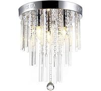 Chandelier Chandeliers Ceiling Lights Crystal Chandeliers for Living Room Silver Chrome Finish Round Base Clear Droplets Lighting Aisle,3*E14 s