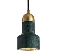 chandelier Chandeliers, French Industrial Hanging Light,Marble Pendant Lamp,E27 Base Single-Head Chandelier,Bar-top Bedside Porch Decorative Lighting Fixtures (Size : White) (Green One light