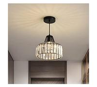 Chandelier, Chandeliers LED Simple Modern Crystal Art Single Head Chandelier Black European and Style Creative Luxury Loft Staircase Cafe Corridor Aisle E27 Lights Pendant(Three-Color Light)