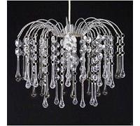 Chandelier Chic Ceiling Light Pendant Shade Crystal Droplet Fitting Easy Fit (TEARDROP CLEAR PENDANT SHADE)